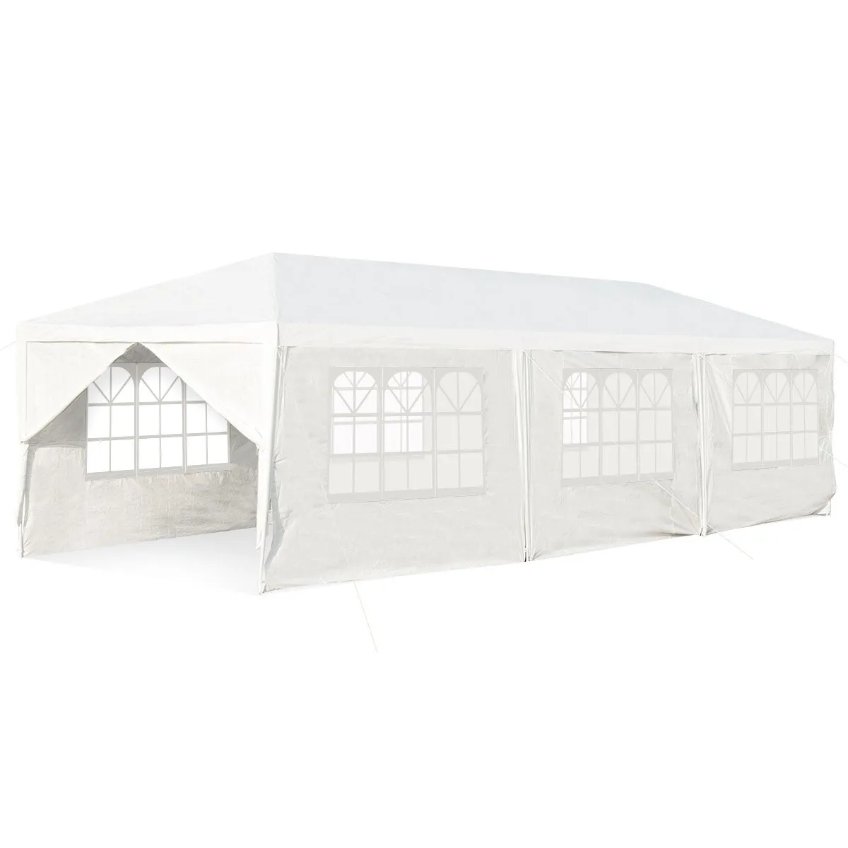 10 x 30 Feet Outdoor Canopy Tent with Side Walls - White