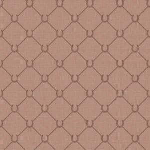 17-09-022-05 WALLPAPER NEW HORSE SHOE RED MOCCA