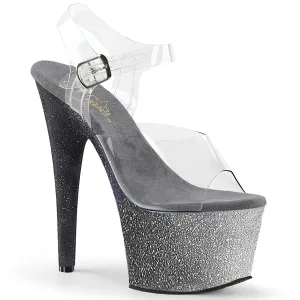 ADORE-708OMBRE Silver Ombre Platform Exotic Dancer Shoe