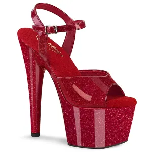 ADORE-709GP Ruby Red Glitter Platform Exotic Dancer Sandal