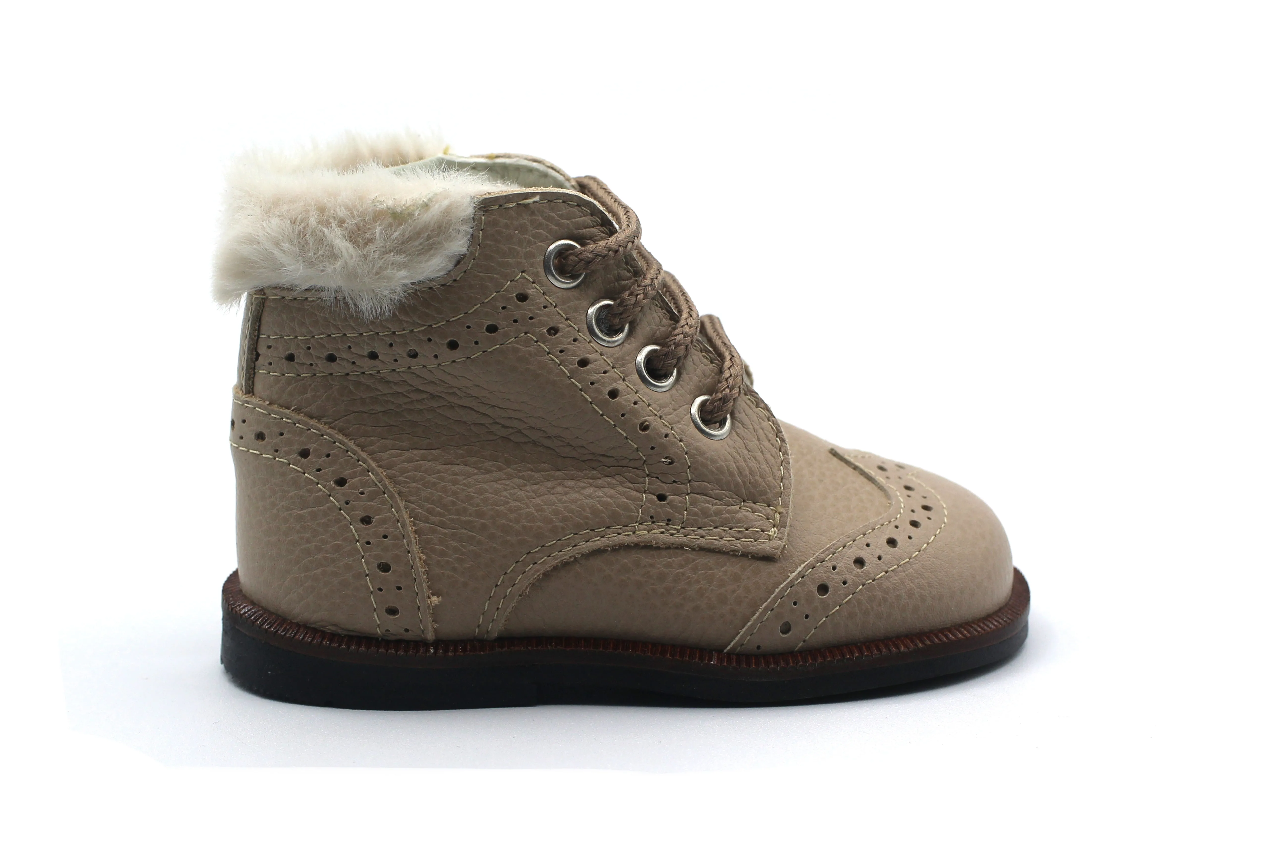 Andanines Taupe Fur Bootie