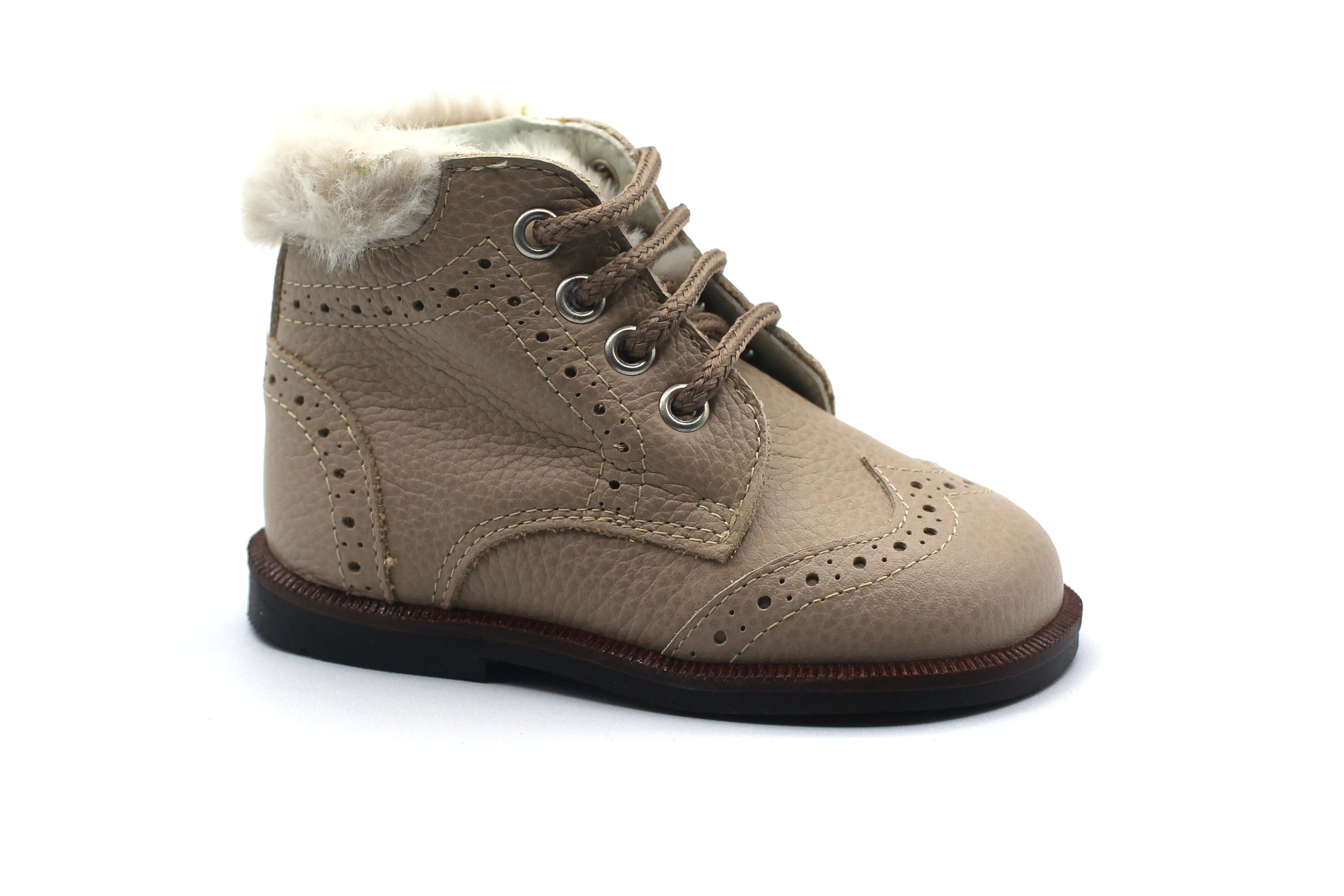 Andanines Taupe Fur Bootie