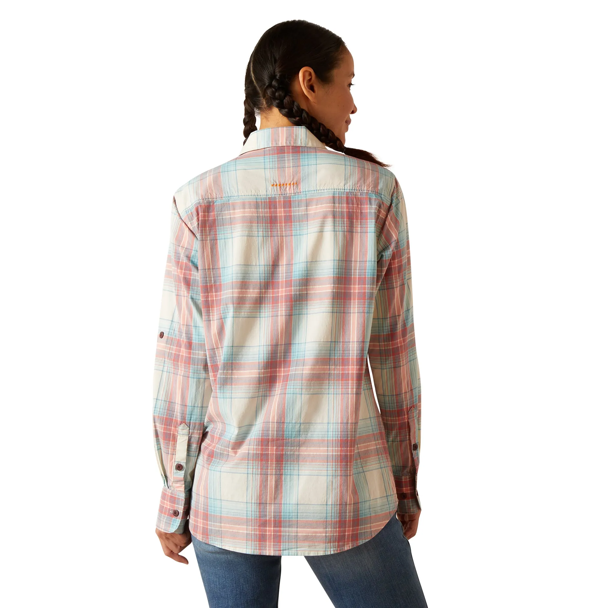 Ariat Women's Rebar Made Tough Durastretch Work Shirt - Vanilla Ice Plaid