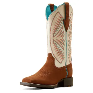 Ariat Women's Round Up Ruidoso Cedar Roughout/ Matte Pearl Suede