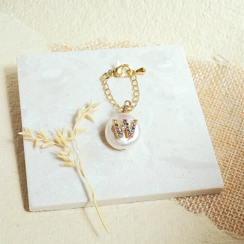 Baroque Pearl Rainbow Initial Watch Charms