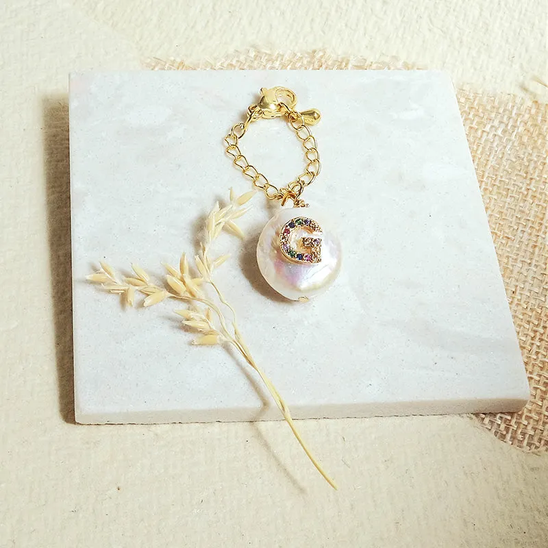 Baroque Pearl Rainbow Initial Watch Charms