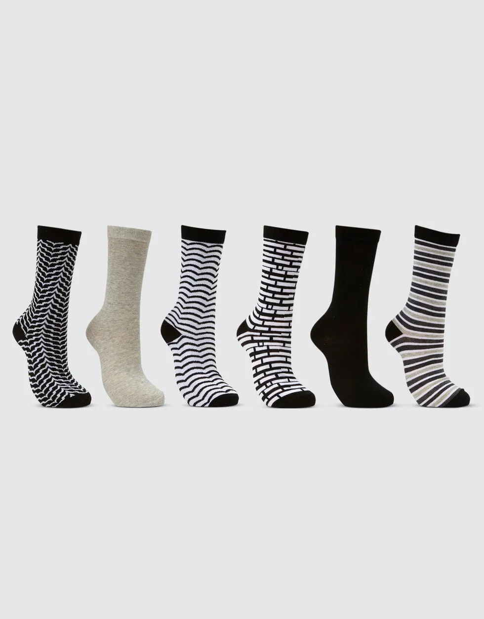 Basic Elegance Crew Socks 6 Pack