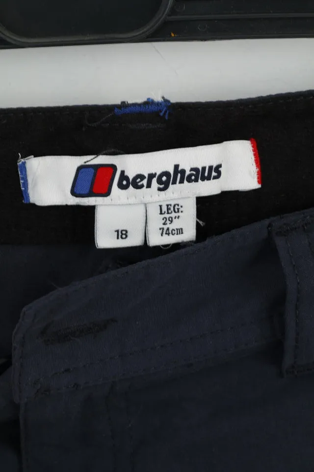 Berghaus Womens 18 Trousers Navy Navigator Zip Off Pant Leg 29" Outdoor