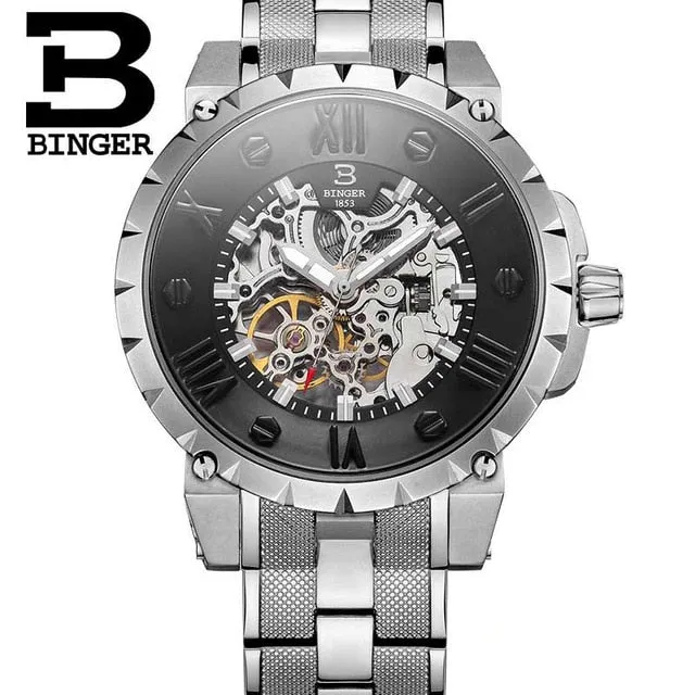 Binger Swiss Skeleton Robust Mechanical Watch B 5032