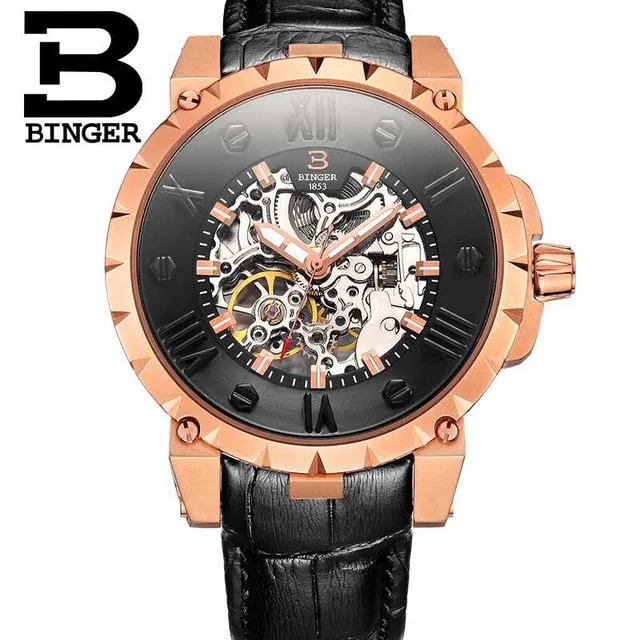 Binger Swiss Skeleton Robust Mechanical Watch B 5032