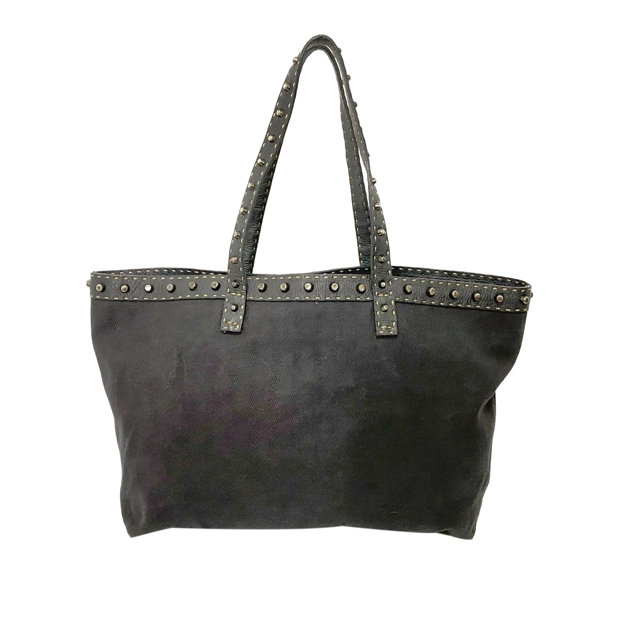 Black Fendi Studded Selleria Tote