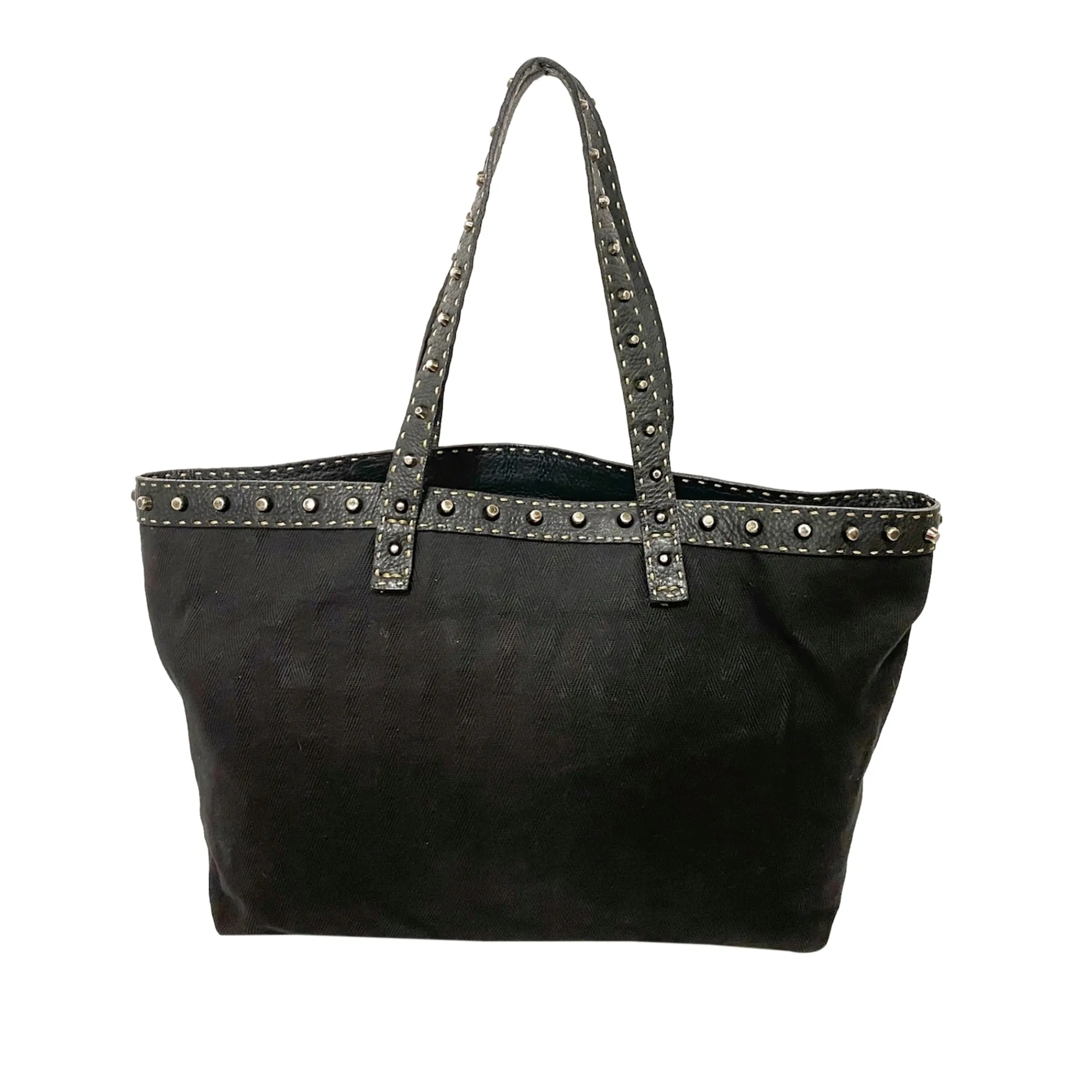 Black Fendi Studded Selleria Tote