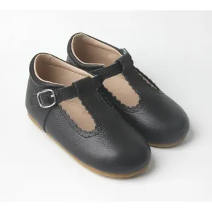 BLACK T-BAR SHOES