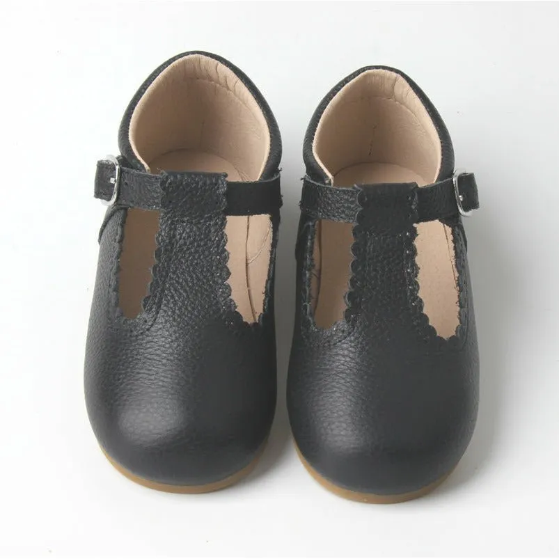 BLACK T-BAR SHOES