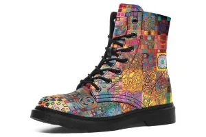 Blotter Patch Fuzz Combat Boots