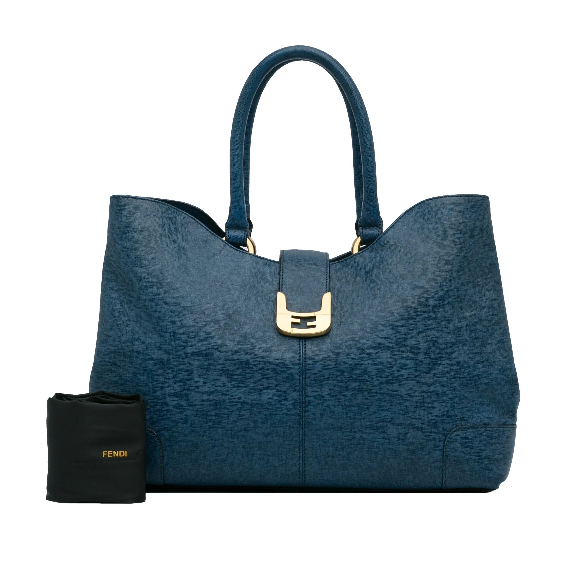 Blue Fendi Chameleon Shopper Tote