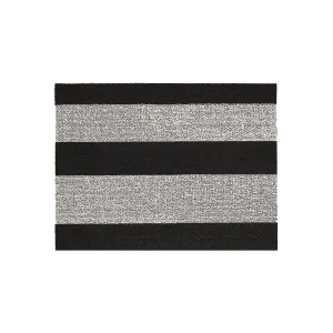 BOLD STRIPE SHAG DOORMAT, BLACK & WHITE