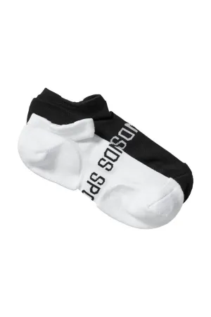 Bonds Mens Ultimate Comfort Low Cut Socks 2 Pack - Black/White