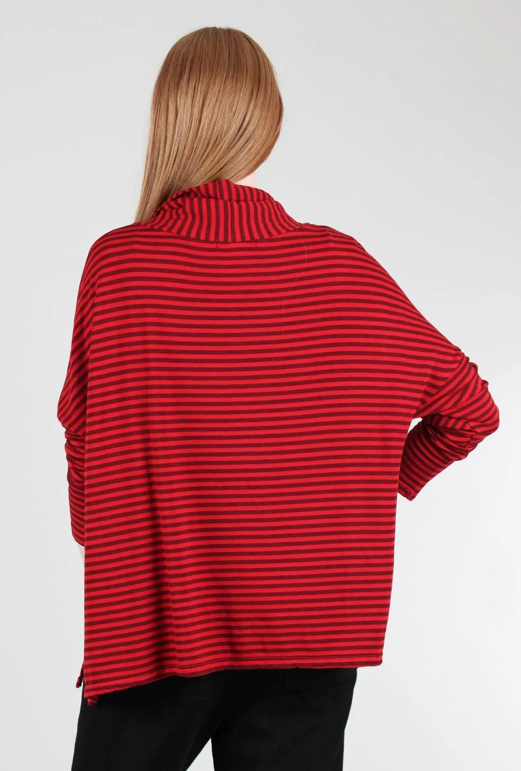 Boxy Stripe Fleece Cowl, Holiday