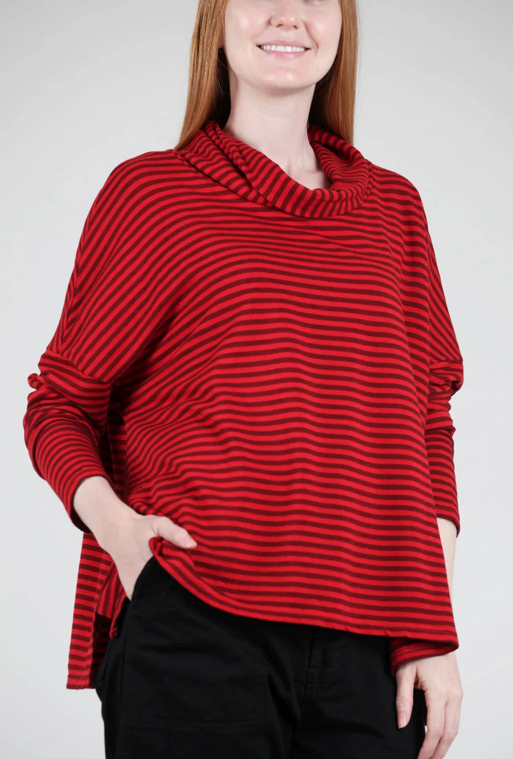 Boxy Stripe Fleece Cowl, Holiday