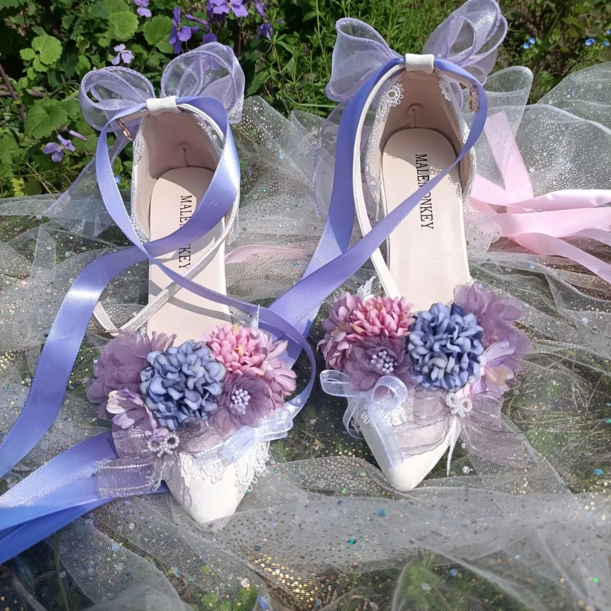 Bride lolita lolita high heels hairpin flower style