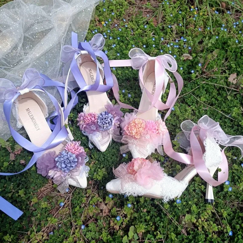 Bride lolita lolita high heels hairpin flower style