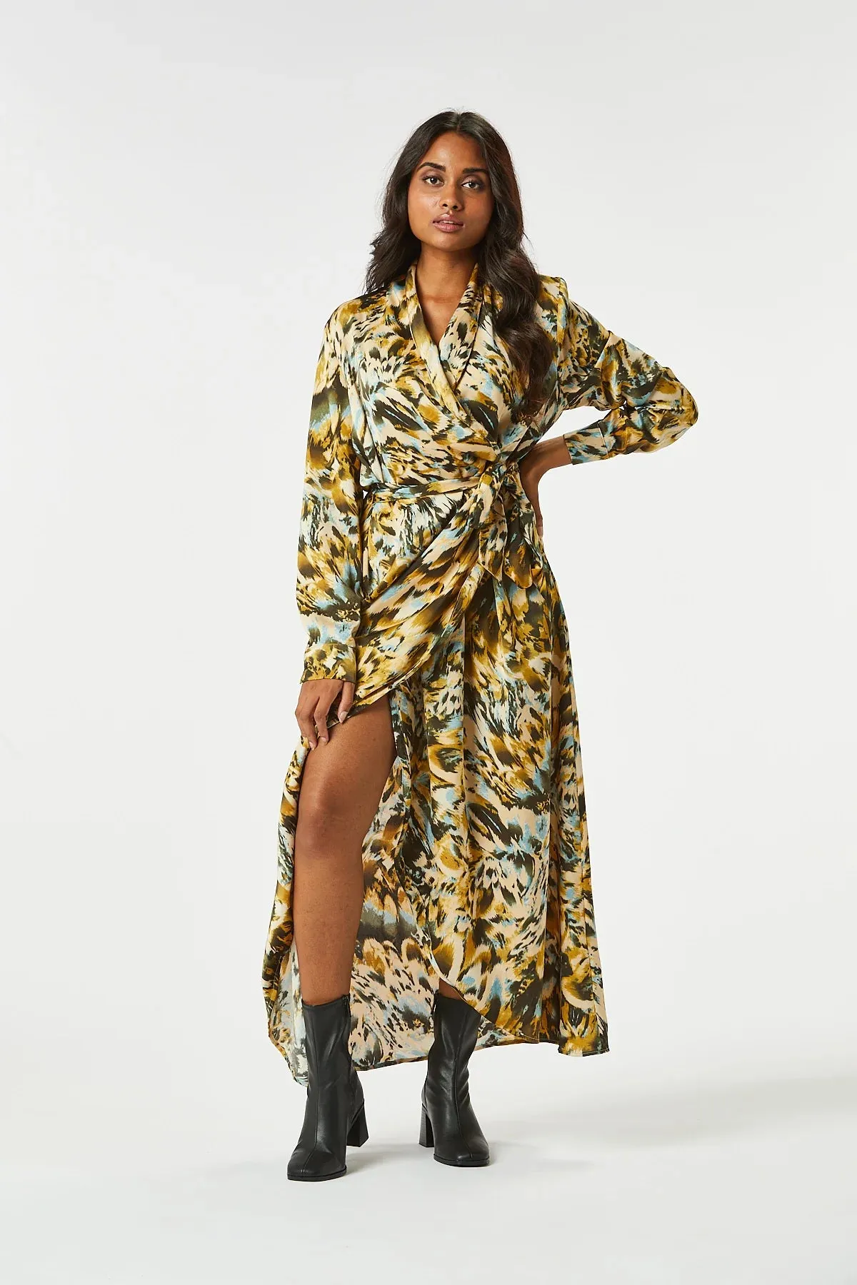 Brock Long Wrap Dress (Green)