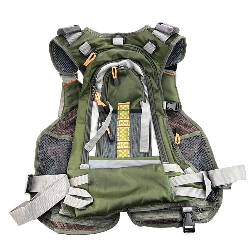 Buoyant Fishing Vest, Reflectors, Pockets All Around and Buckle Straps