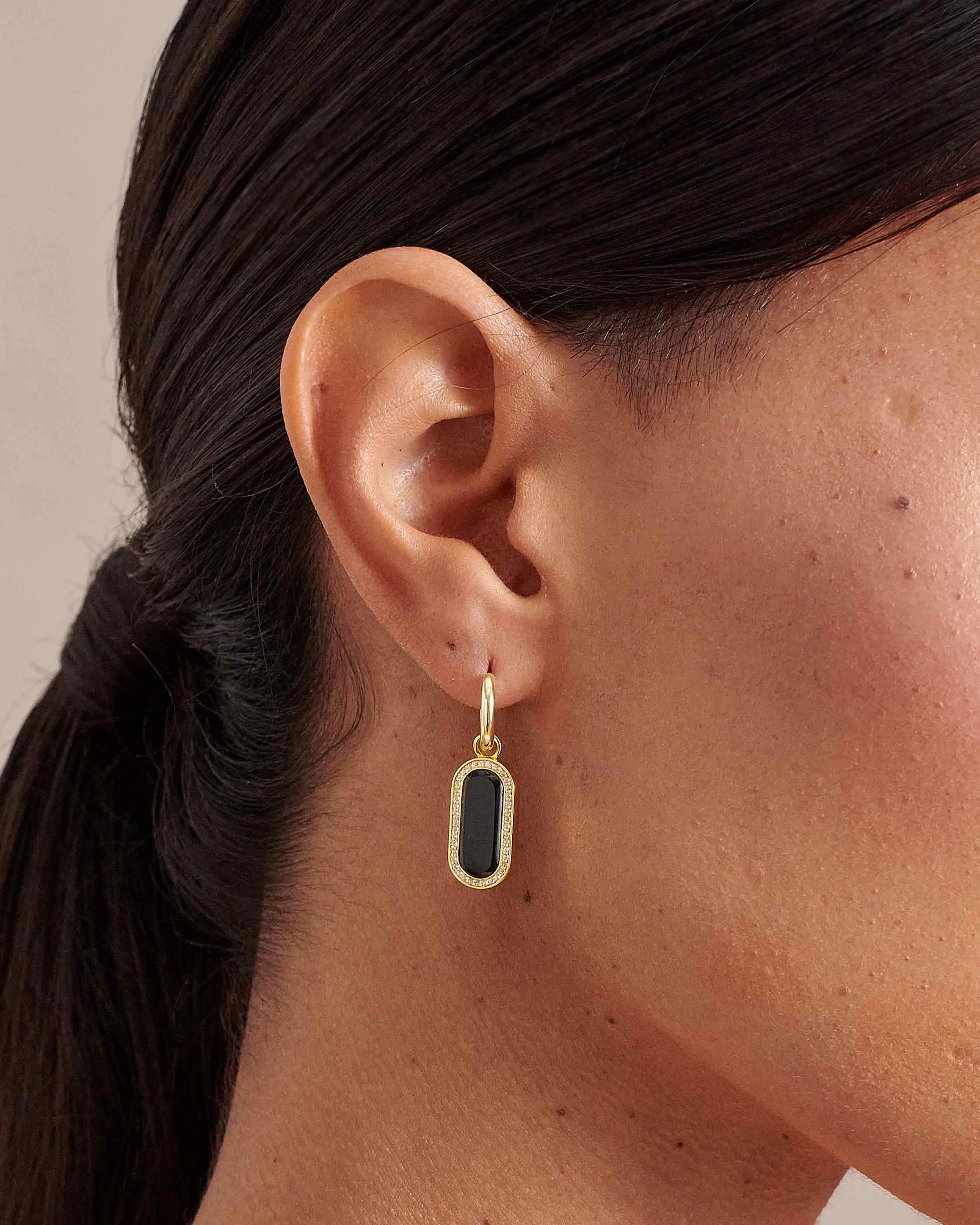 Charlotte Collins Black Onyx Drop Earrings