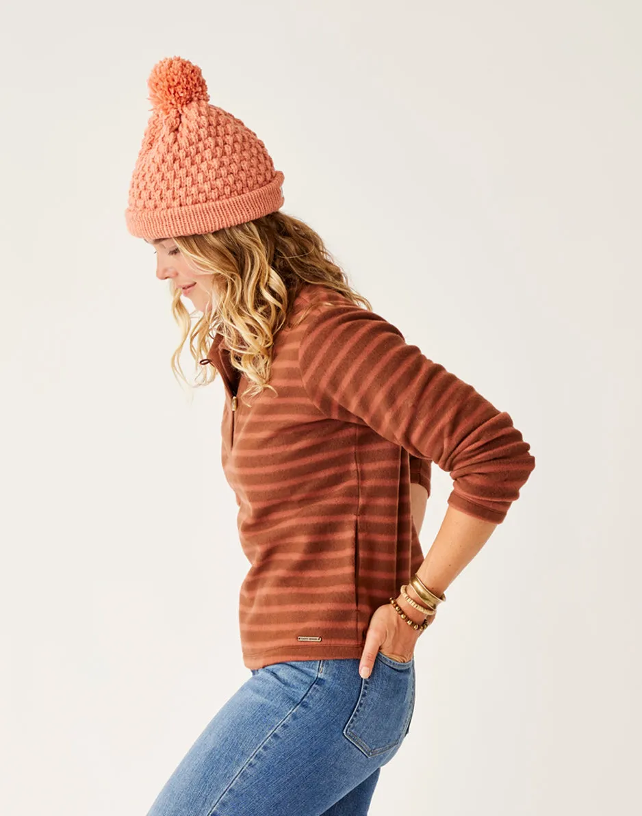 Clara Fleece Pullover: Chocolate Even Stripe