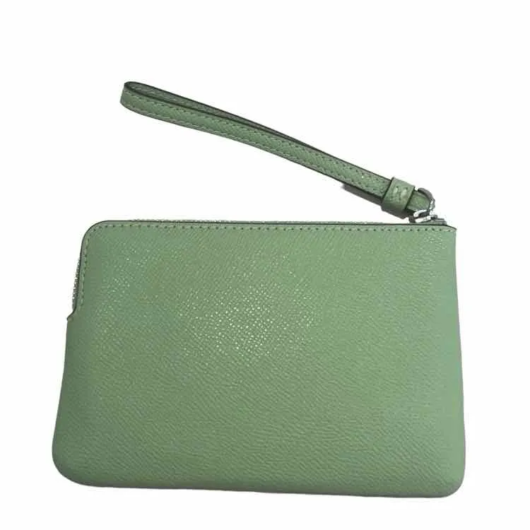 Coach Corner Zip Wristlet Green