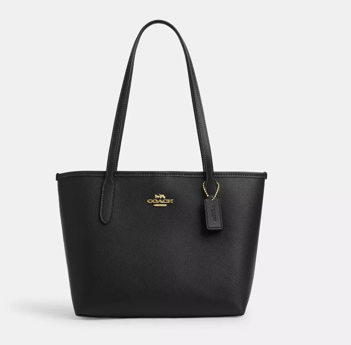 Coach Small City Tote In Black