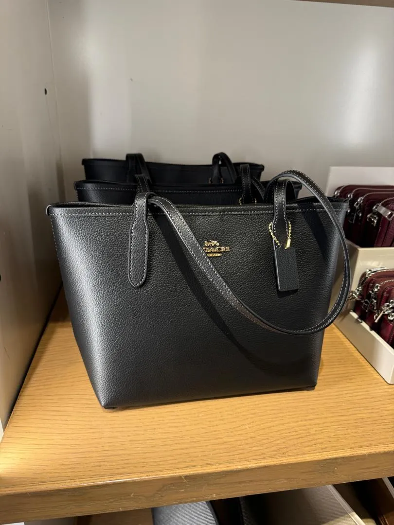 Coach Small City Tote In Black