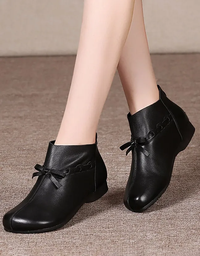 Comfortable Soft Leather Women's Short Boots