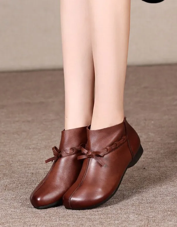 Comfortable Soft Leather Women's Short Boots