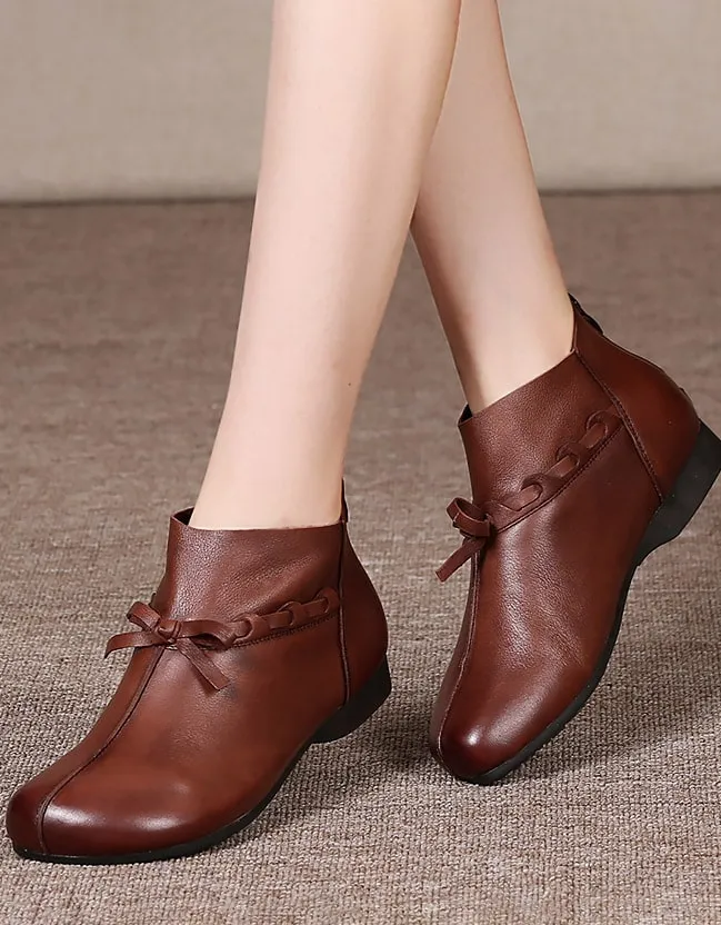 Comfortable Soft Leather Women's Short Boots