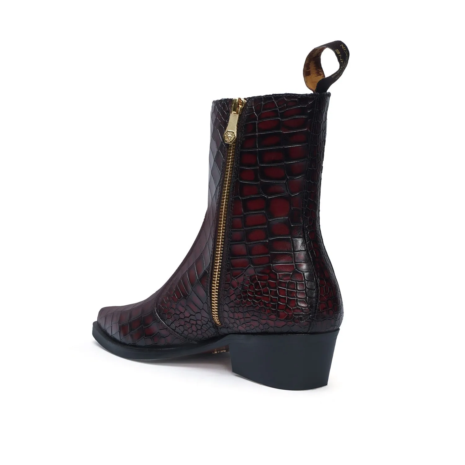 Cowboy Smokey Wine Chelsea Boot