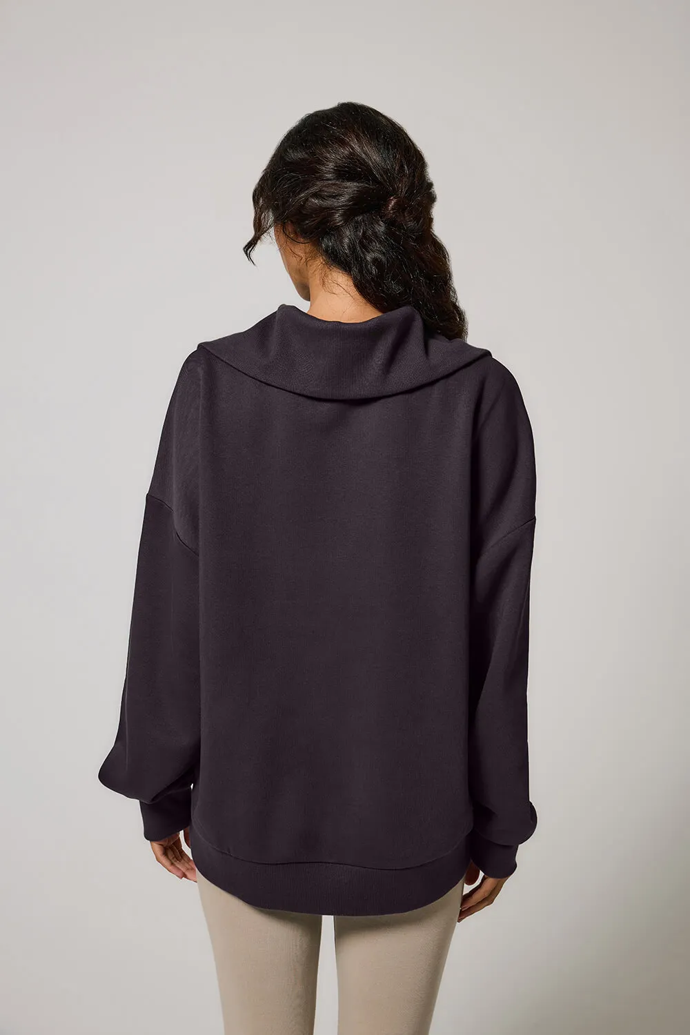 Curve ALL SZN Organic Oversized 1/4 Zip Sweatshirt - Shadow Grey