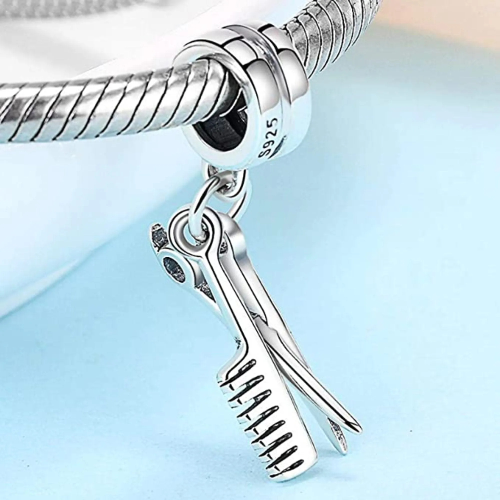 Dangling Scissor Brush Dangle Pendant