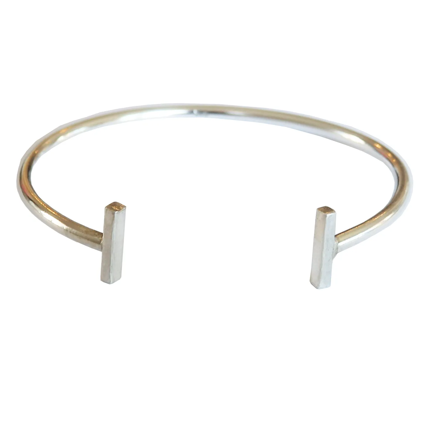 Double Bar Cuff Bracelet in Sterling Silver