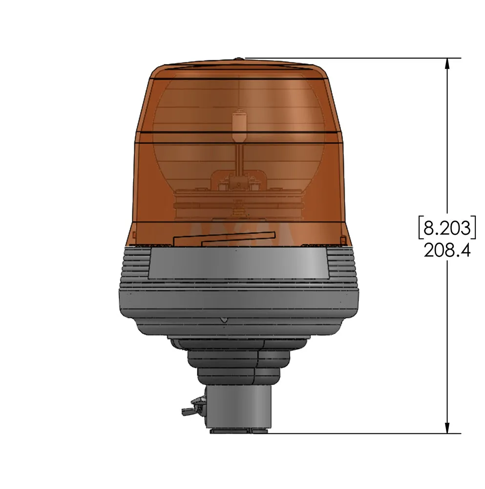 ECCO 400 Series Rotating Bulb Beacon DIN Mount / 12v