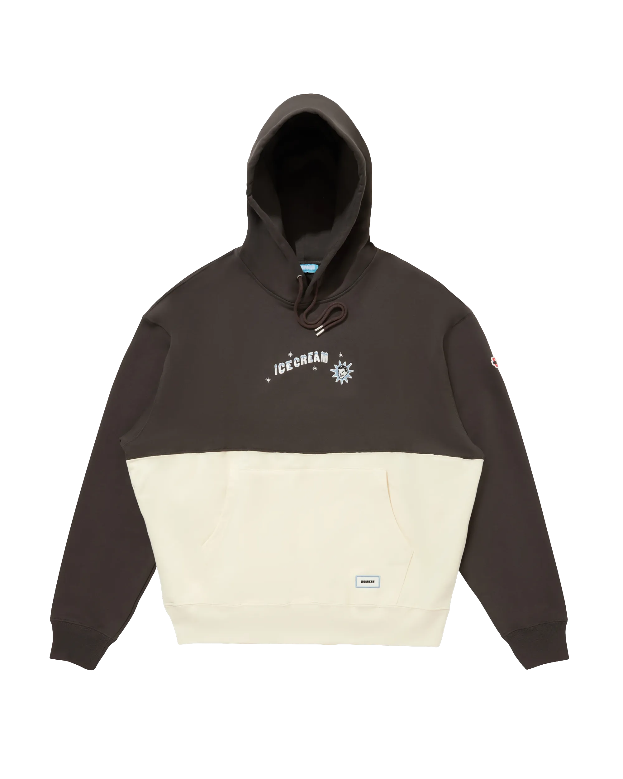 Embroidered Logo Switching Cotton Hoodie