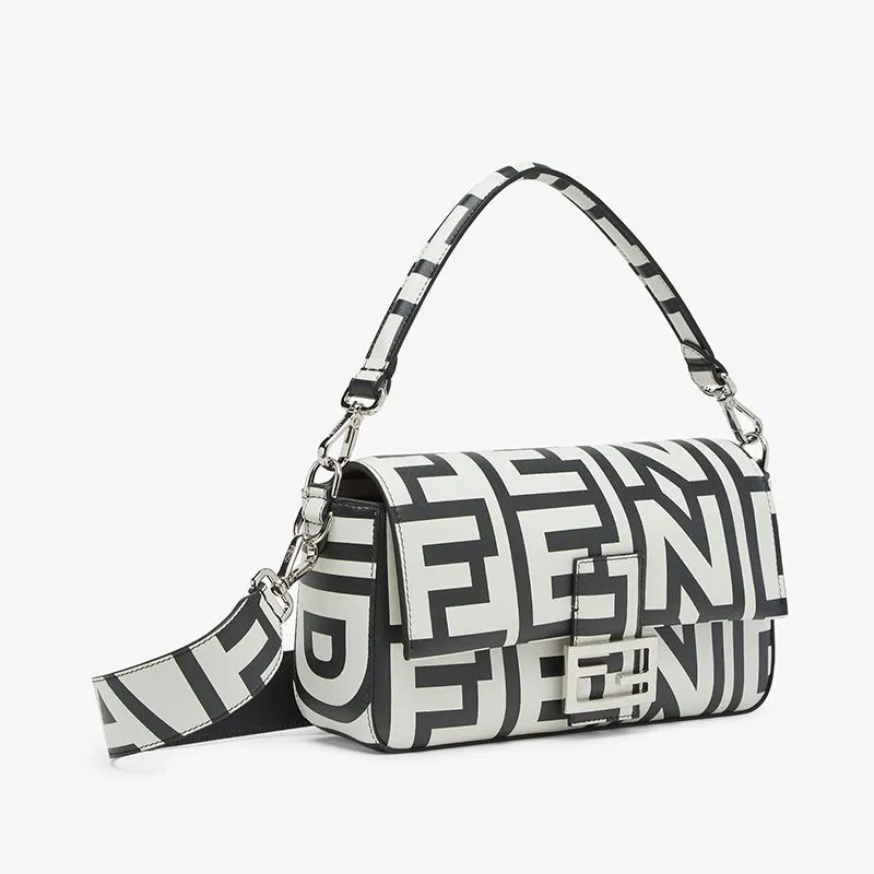 Fendi Baguette Bag from Roma Capsule Collection - Women's Fashion Statement (Black / White)