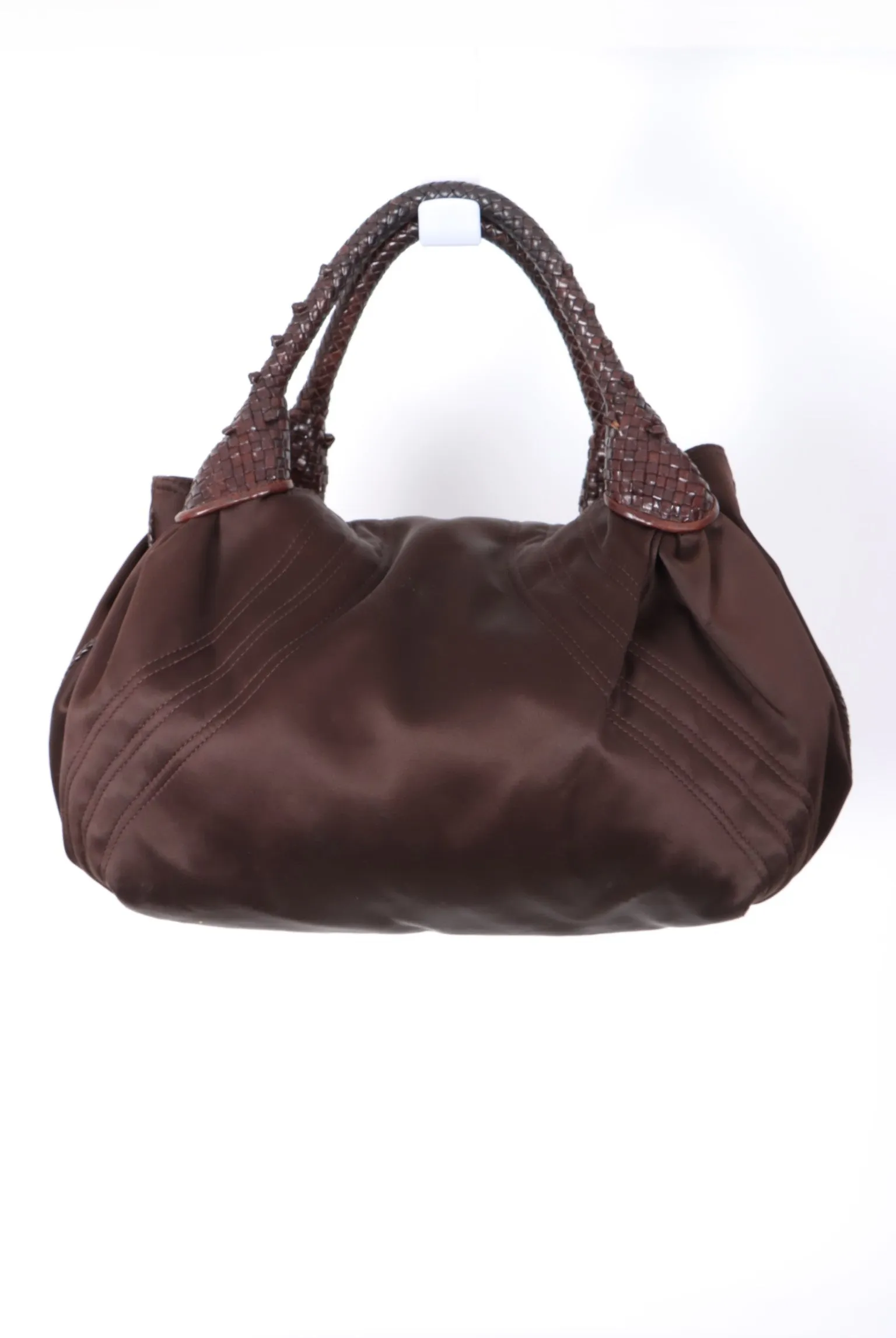 FENDI 'Spy' Brown Satin Leather Shoulder Bag