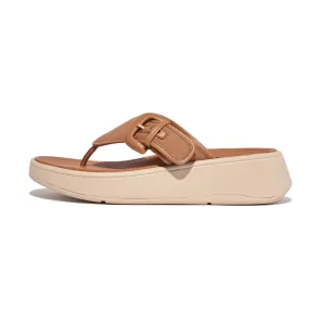 FitFlop F-Mode Flatform Buckle Canvas Sandals - Latte Tan