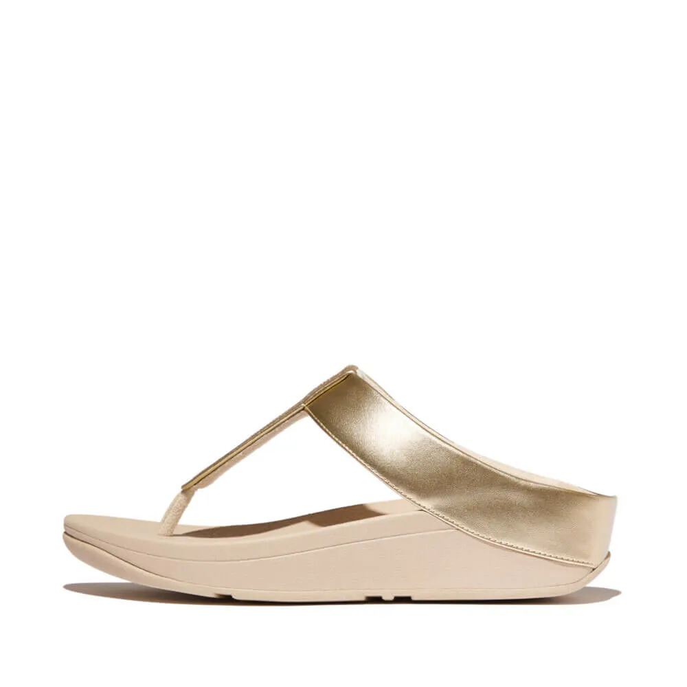 FitFlop Fino Glitterdust Metallic Sandals - Platino