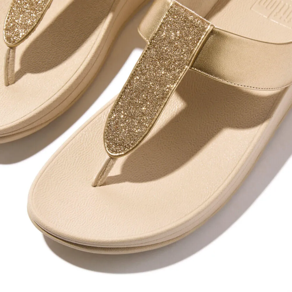 FitFlop Fino Glitterdust Metallic Sandals - Platino