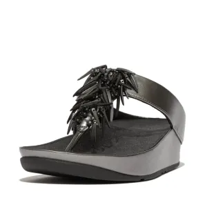 FitFlop Rumba Beaded Sandals - Pewter Black