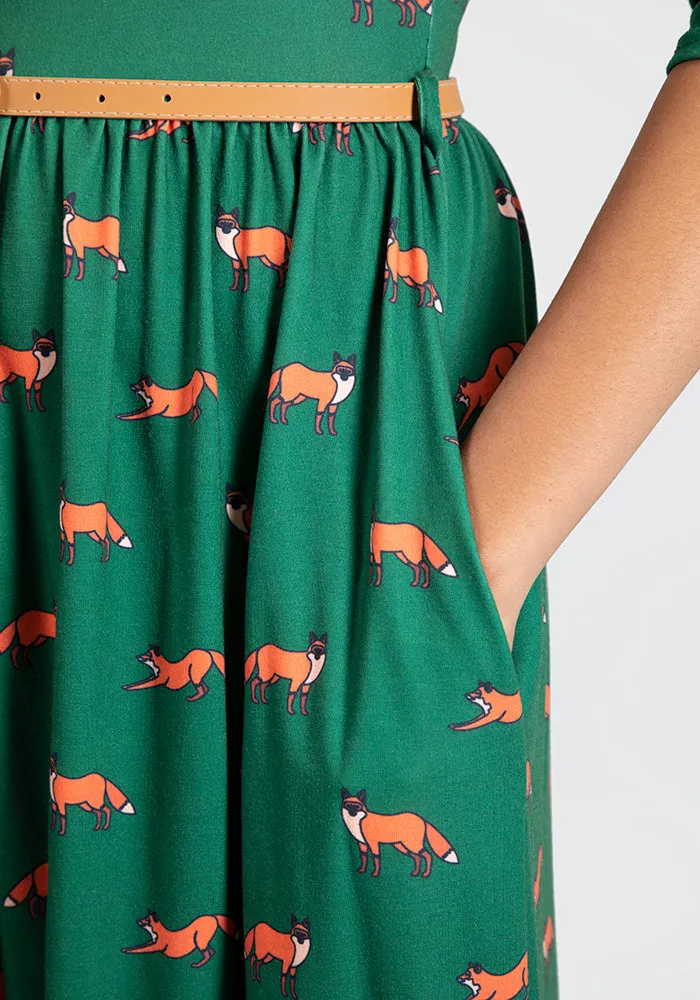 Freya Green Fox Print Dress