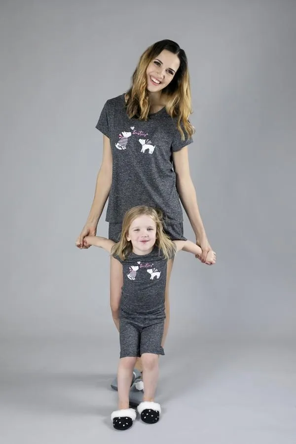 Girls "Besties" Scottie Dog Short PJ Set